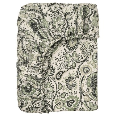 Fitted Sheet Green/White 90X200 Cm