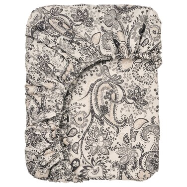 Fitted Sheet Grey/White 160X200 Cm