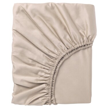 Fitted Sheet Light Beige 160X200 Cm