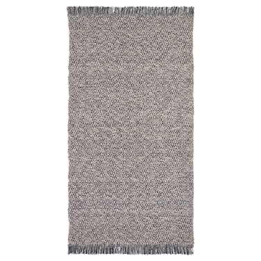 Rug Flatwoven Black/Natural 80X150 Cm