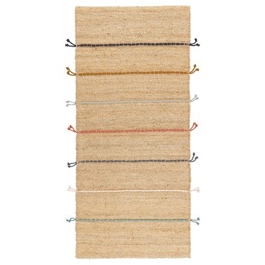Rug Flatwoven Handmade Natural/Multicolour 70X160 Cm