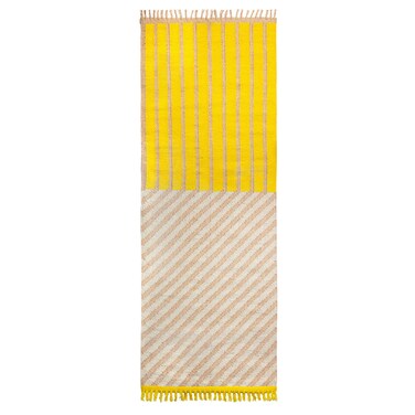 Rug Flatwoven Yellow/Stripe Pattern 70X200 Cm