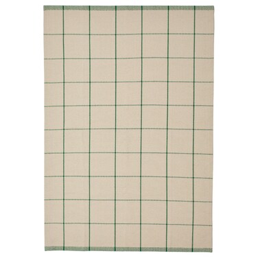 Rug Flatwoven Off-White/Green 133X195 Cm