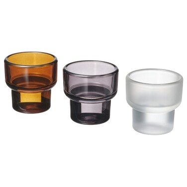 3 In Pack Tealight Holder Mixed Colours 5.5 Cm