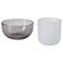 Tealight Holder Set Of 2 Grey/Frosted Glass