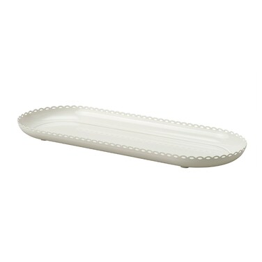 Candle Dish Off-White 45X17 Cm