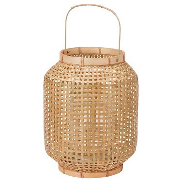 Lantern For Pillar Candle Bamboo 33 Cm