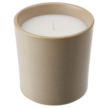 Scented Candle In Ceramic Jar Vanilla/Light Beige 50 Hr