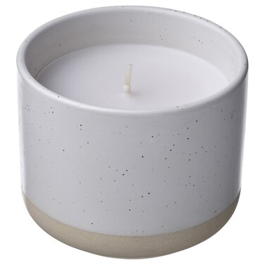 Scented Candle In Ceramic Jar Vanilla/White 25 Hr