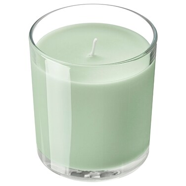 Scented Candle In Glass Apple Light Green 40 Hr