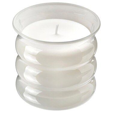 Scented Candle In Glass Pink Flowers Pale Beige 50 Hr