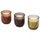 3 In Pack Scented Candle In Glass Vanilla Mixed Colours 20 Hr