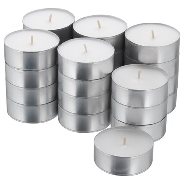 24 In Pack Unscented Candle In Metal Cup 9 Hr