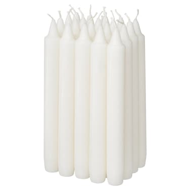 20 In Pack Unscented Chandelier Candle Natural 19 Cm 6 Hr