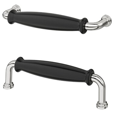 2 In Pack Handle Black/Chrome-Plated 141 Mm
