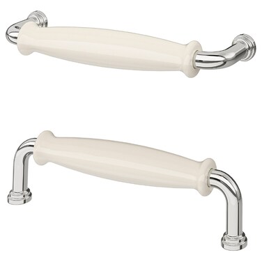 2 In Pack Handle Off-White/Chrome-Plated 141 Mm