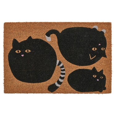 Door Mat Cat Black/Natural 60X90 Cm