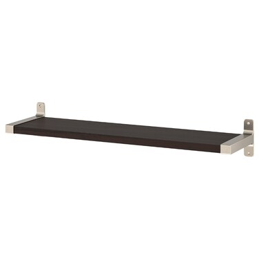 Wall Shelf Brown-Black/Nickel-Plated 80X20 Cm