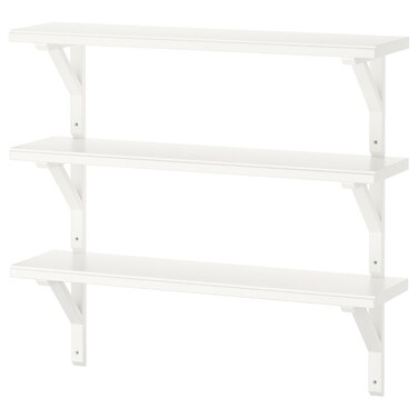 Wall Shelf Combination White Stained Aspen 80X20 Cm