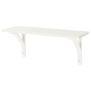 Wall Shelf White/White Stained Aspen 59X20 Cm