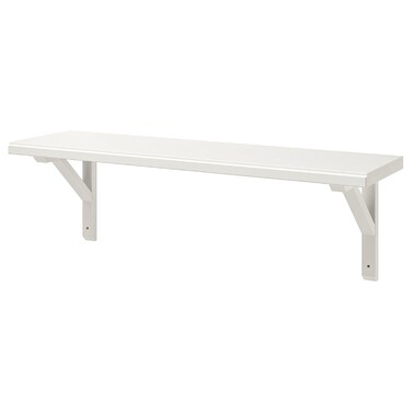 Wall Shelf White Stained Aspen 80X20 Cm