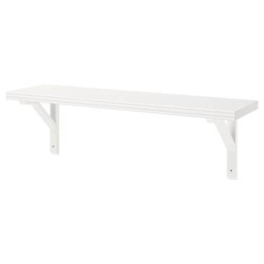 Wall Shelf White/White Stained Aspen 80X20 Cm