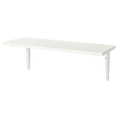 Wall Shelf White/White 59X20 Cm