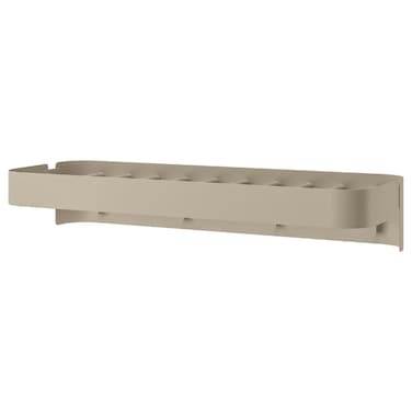 Wall Shelf With 4 Hooks Beige 55X10 Cm