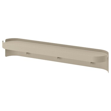 Wall Shelf With 3 Hooks Beige 40X7 Cm
