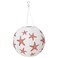 LED Solar-Powered Pendant Lamp Outdoor Globe/Red Star 30 Cm