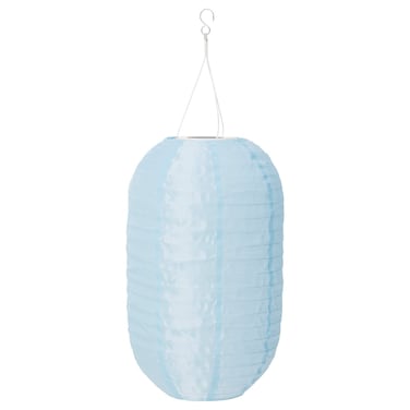 LED Solar-Powered Pendant Lamp Outdoor/Oval Light Blue 43 Cm
