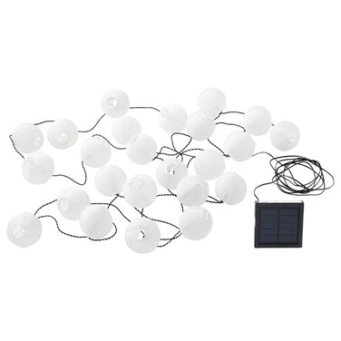 LED Lighting Chain With 24 Lights Outdoor Solar-Powered/Ball White