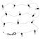 LED Lighting Chain With 12 Bulbs Outdoor Black