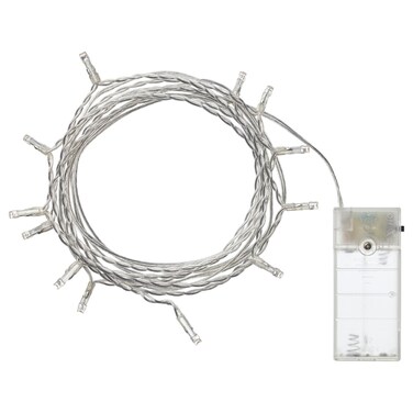LED Lighting Chain With 12 Lights Indoor/Battery-Operated Silver-Colour