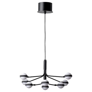 LED Chandelier 8-Armed Black/White 70 Cm