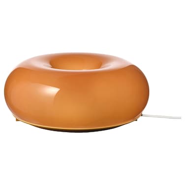 LED Table/Wall Lamp Orange Glass/Round 30 Cm