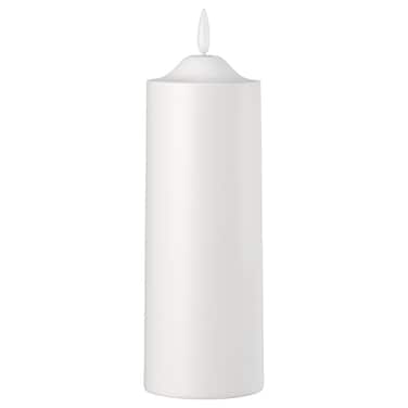LED Pillar Candle Battery-Operated White 19 Cm