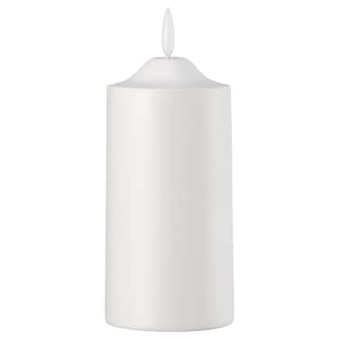 LED Pillar Candle Battery-Operated White 14 Cm