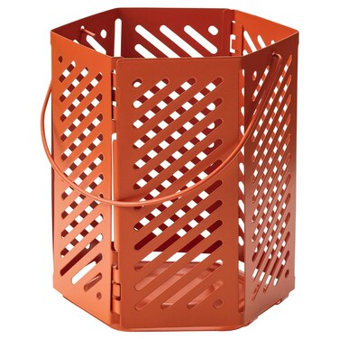 Lantern For Tealight Brown-Orange 12 Cm
