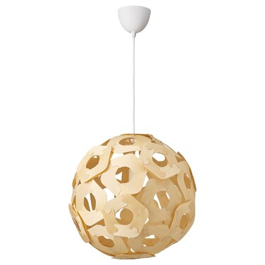 Pendant Lamp Birch Veneer/White 48 Cm
