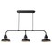 Pendant Lamp With 3 Lamps Black 122 Cm