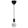 Pendant Lamp Black/Globe Grey Clear Glass 125 Mm