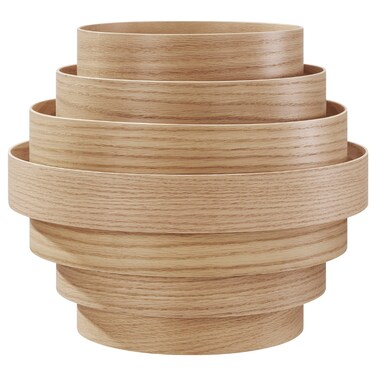 Pendant Lamp Shade White Stained Oak Veneer 40 Cm