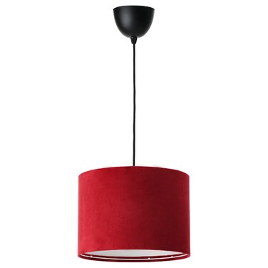 Pendant Lamp Black/Dark Red Velvet 33 Cm