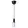 Pendant Lamp With Light Bulb Black Textile/Cylinder Striped