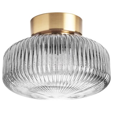 Ceiling Lamp Brass/Grey Clear Glass 27 Cm