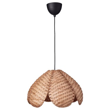 Pendant Lamp Handmade Rattan/Black 45 Cm