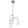 Pendant Lamp 3-Armed Chrome-Plated/Opal White Glass 55 Cm