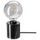 Table Lamp With Light Bulb Black/Grey Clear Glass 125 Mm