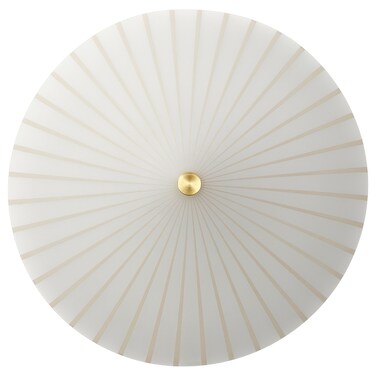 Wall Lamp Wired-In Installation Stripe Pattern/White Glass 35 Cm